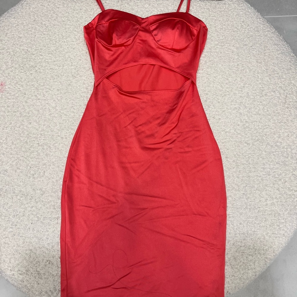 Bright Neon Pink tight dress mini dress